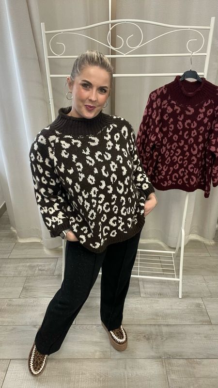 Pulli Emily - Dunkelbraun im Leoprint