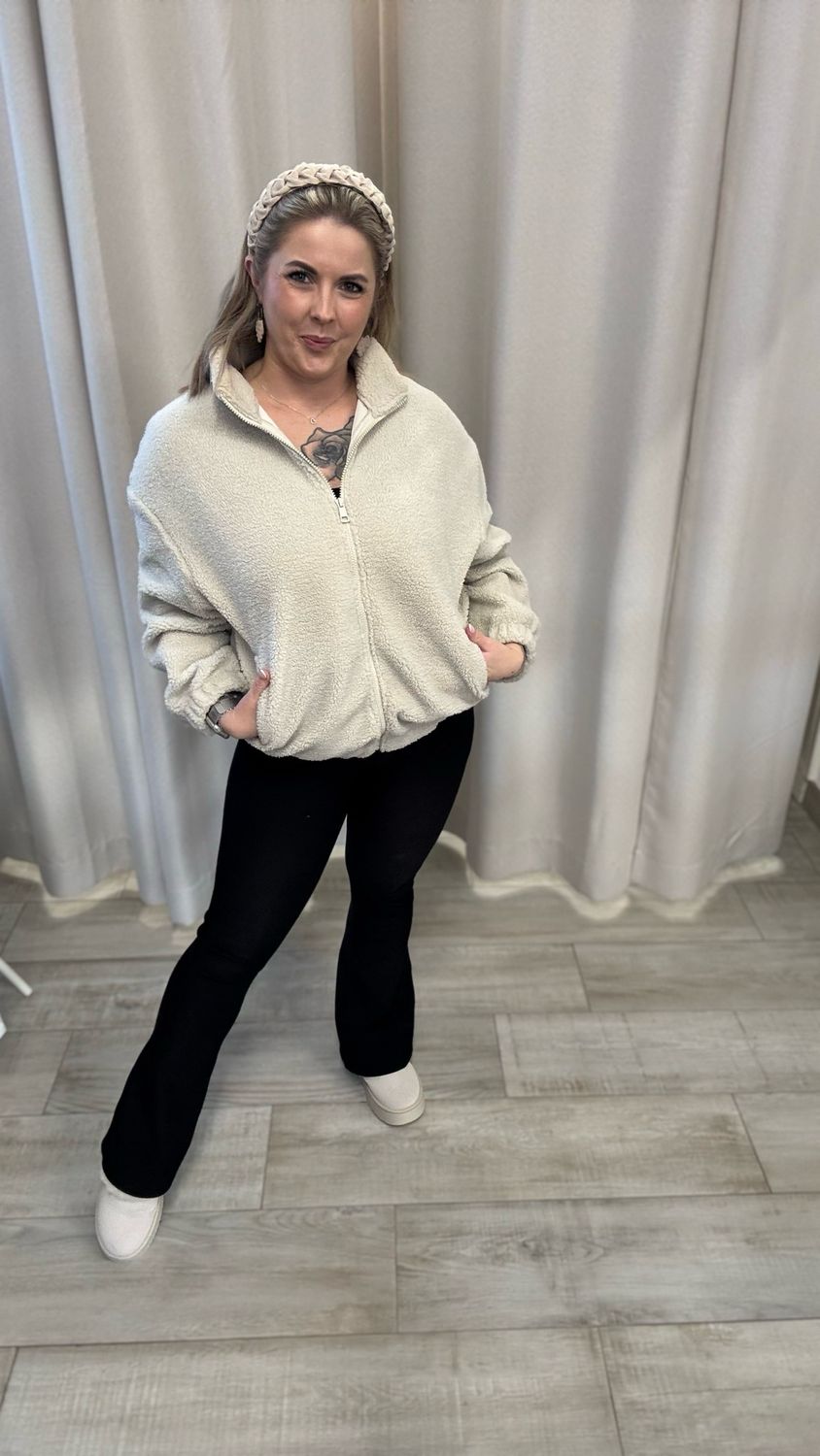 Teddy Jacke in beige