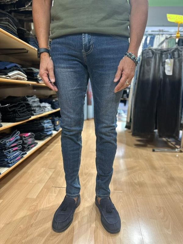 JEANS SLIM FIT ELASTICIZZATO - 5 TASCHE ( DENIM MEDIO SCURO )