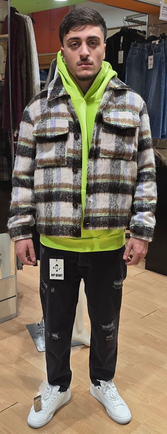 GIUBBINO IN PILE A QUADRI