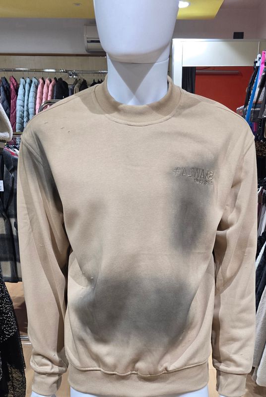 FELPA GIROCOLLO EFFETTO SPRAY - RICAMO E MICROROTTURE