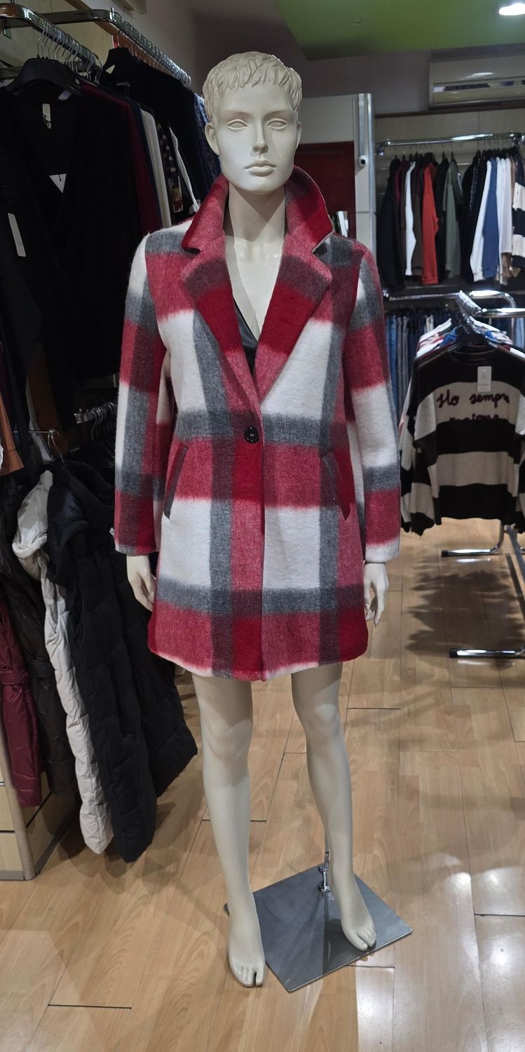 CAPPOTTO IN PANNO SLIM A QUADRI