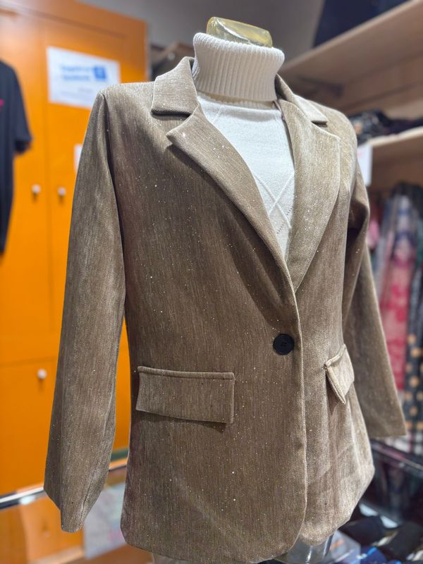 GIACCA IN VELLUTO CON DETTAGLI LUREX — GLAM CHIC