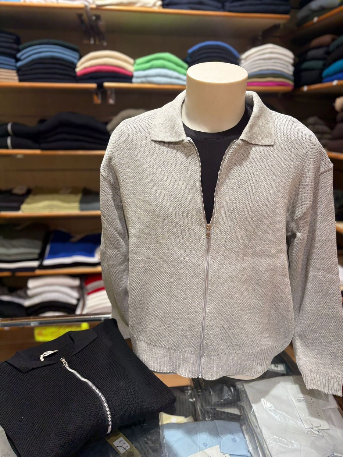 CARDIGAN UOMO OVERSIZE COTONE CON ZIP