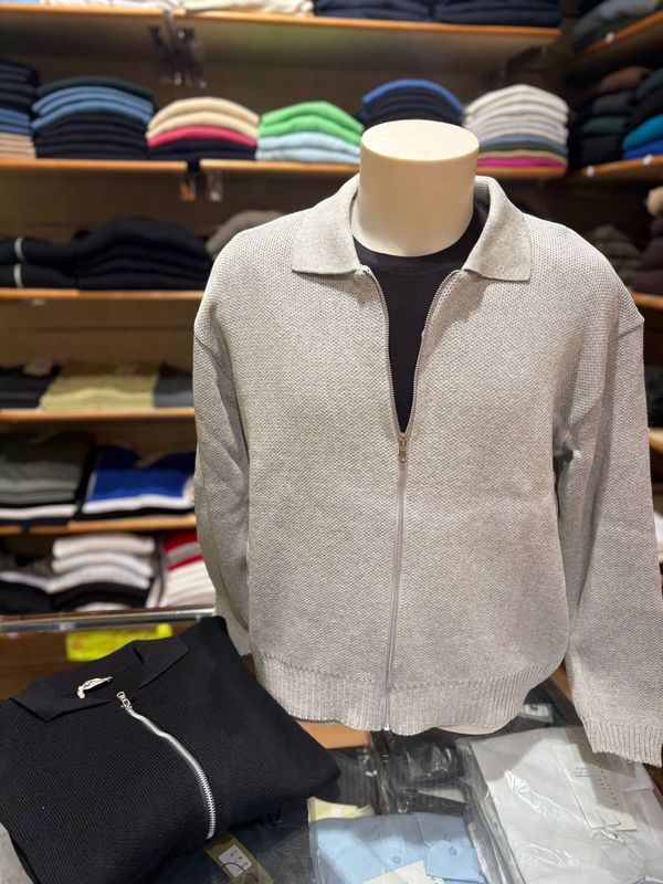 CARDIGAN UOMO OVERSIZE COTONE CON ZIP