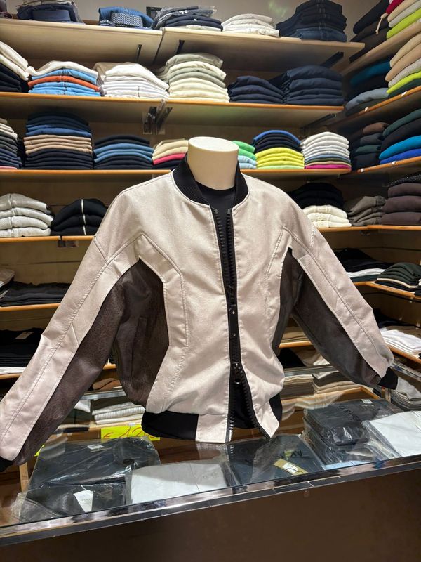 GIUBBOTTO UOMO ECOPELLE BICOLOR OVERSIZE