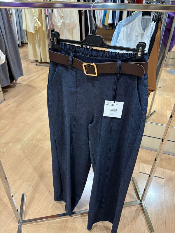 JEANS PALAZZO ELASTICIZZATO - DENIM SCURO