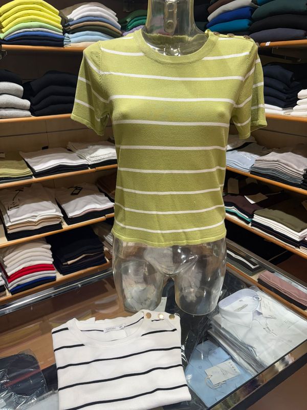 TIFFOSI T-SHIRT IN FILO DI COTONE CON BOTTONI DORATI