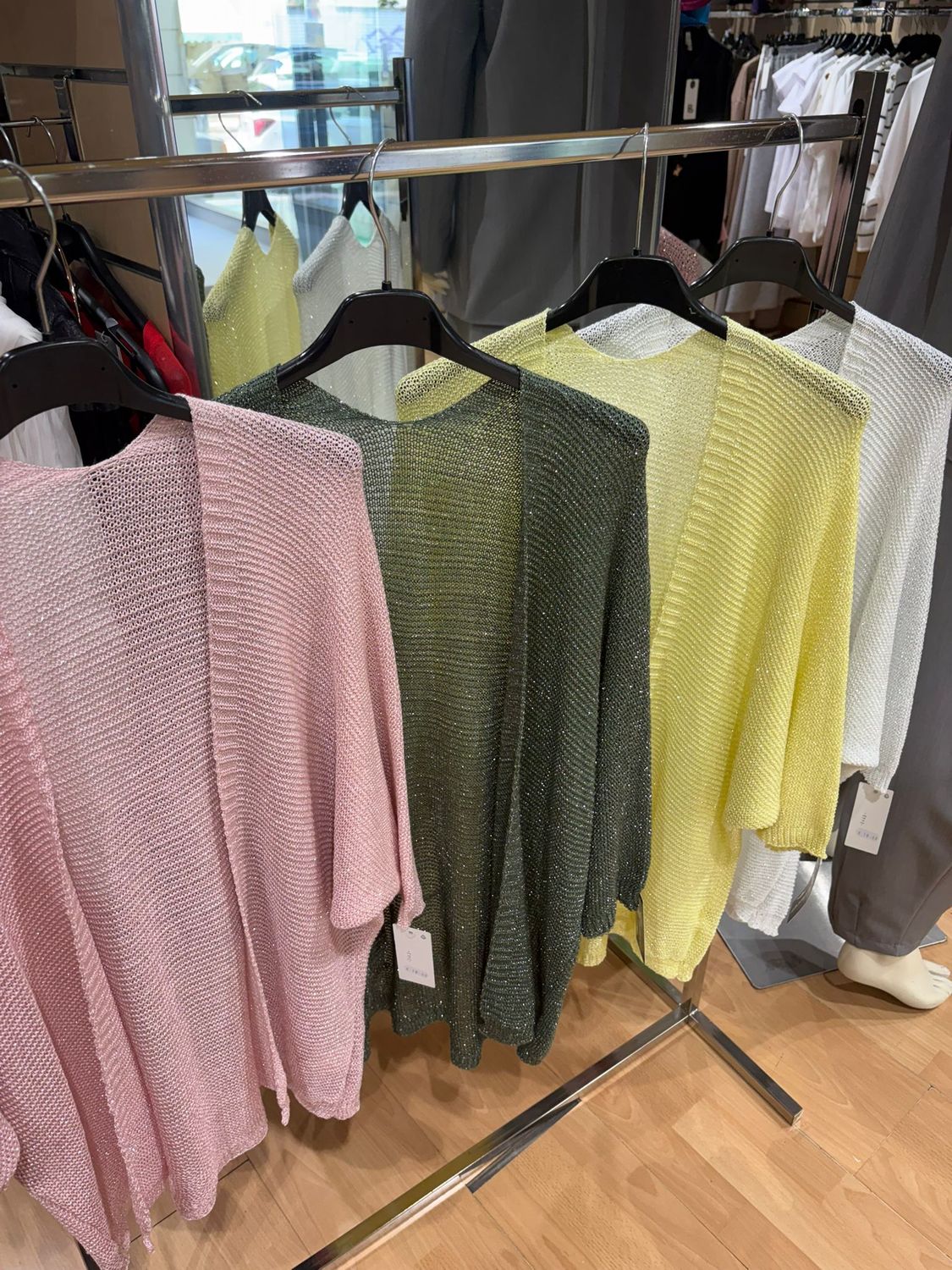 CARDIGAN IN COTONE CON FILI IN LUREX