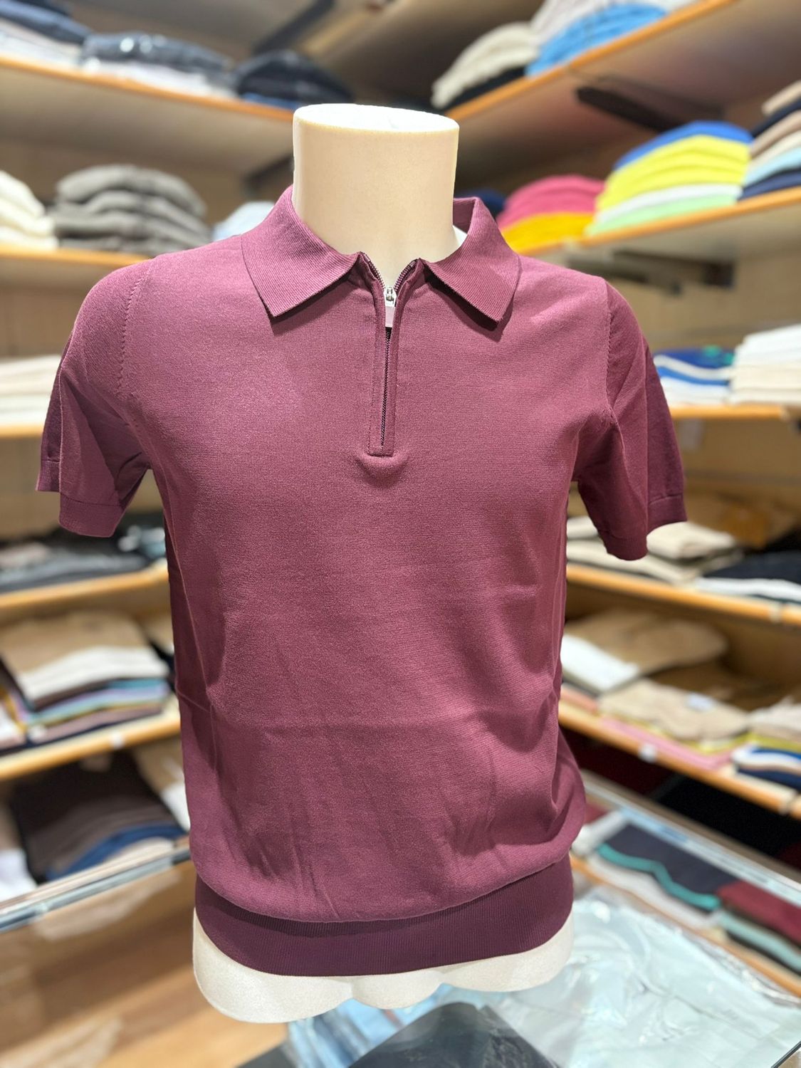 POLO UOMO CON ZIP IN FILO DI COTONE