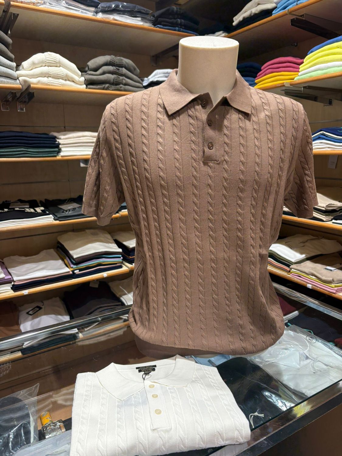 POLO UOMO CON LAVORAZIONE A TRECCE