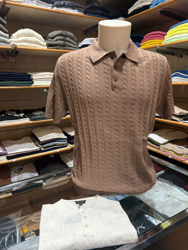 POLO UOMO CON LAVORAZIONE A TRECCE
