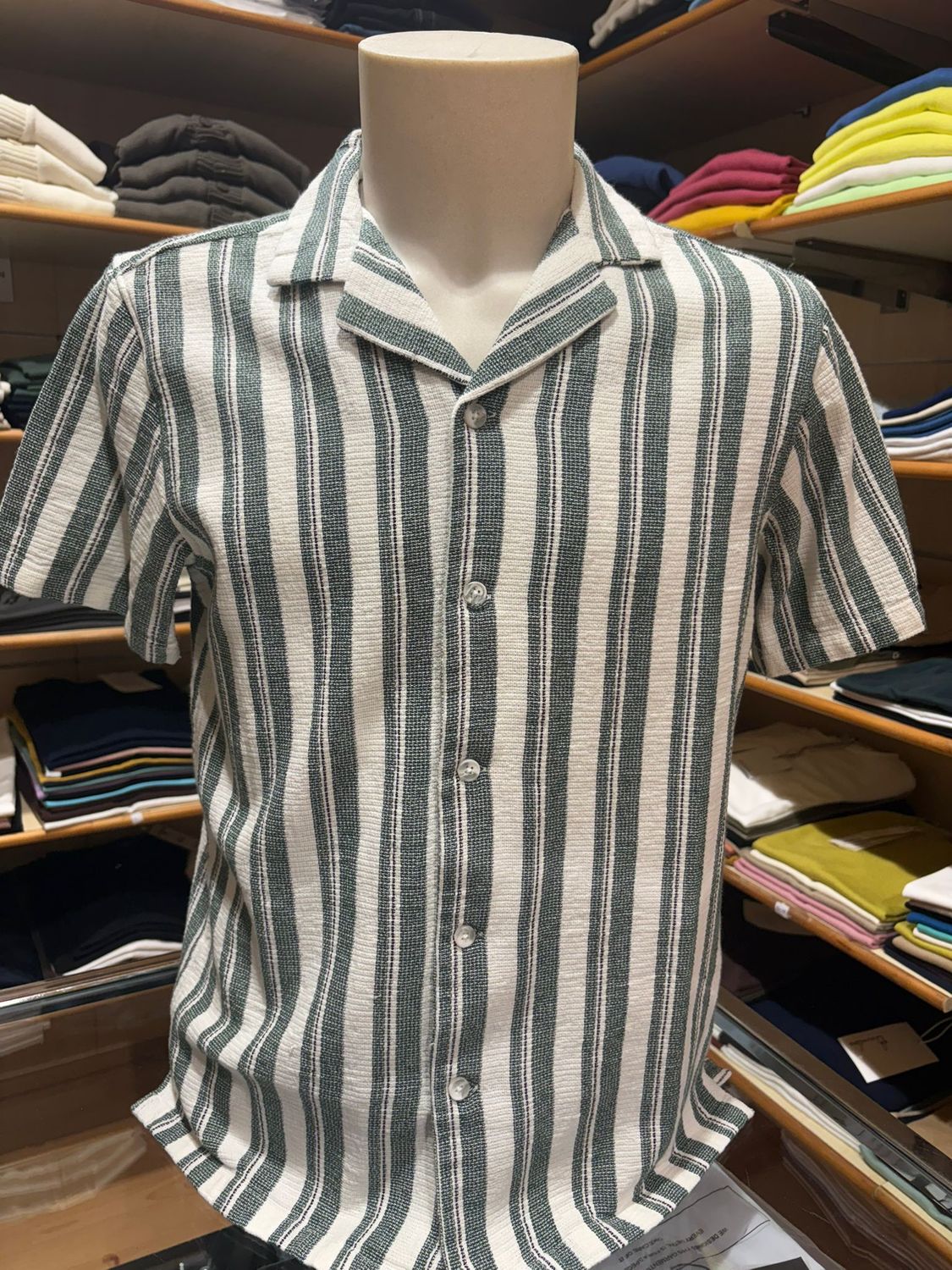 CAMICIA UOMO TIFFOSI IN COTONE FANTASIA RIGATA