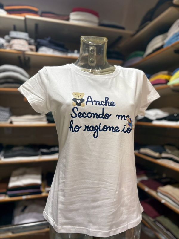 T-SHIRT IN COTONE “ ANCHE SECONDO ME HO RAGIONE IO ”