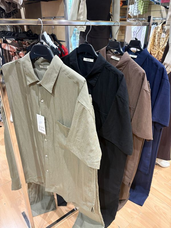 COMPLETO UOMO LINO E COTONE CON CAMICIA MEZZA MANICA