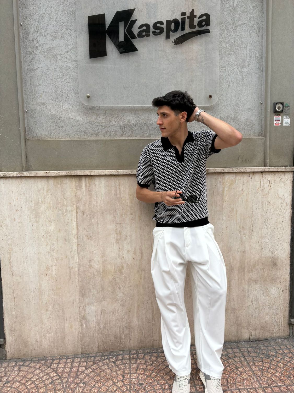 POLO IN FILO DI COTONE CON LAVORAZIONE