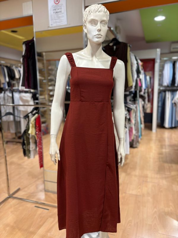 VESTITO LUNGO A BRETELLE CON BUSTINO ADERENTE