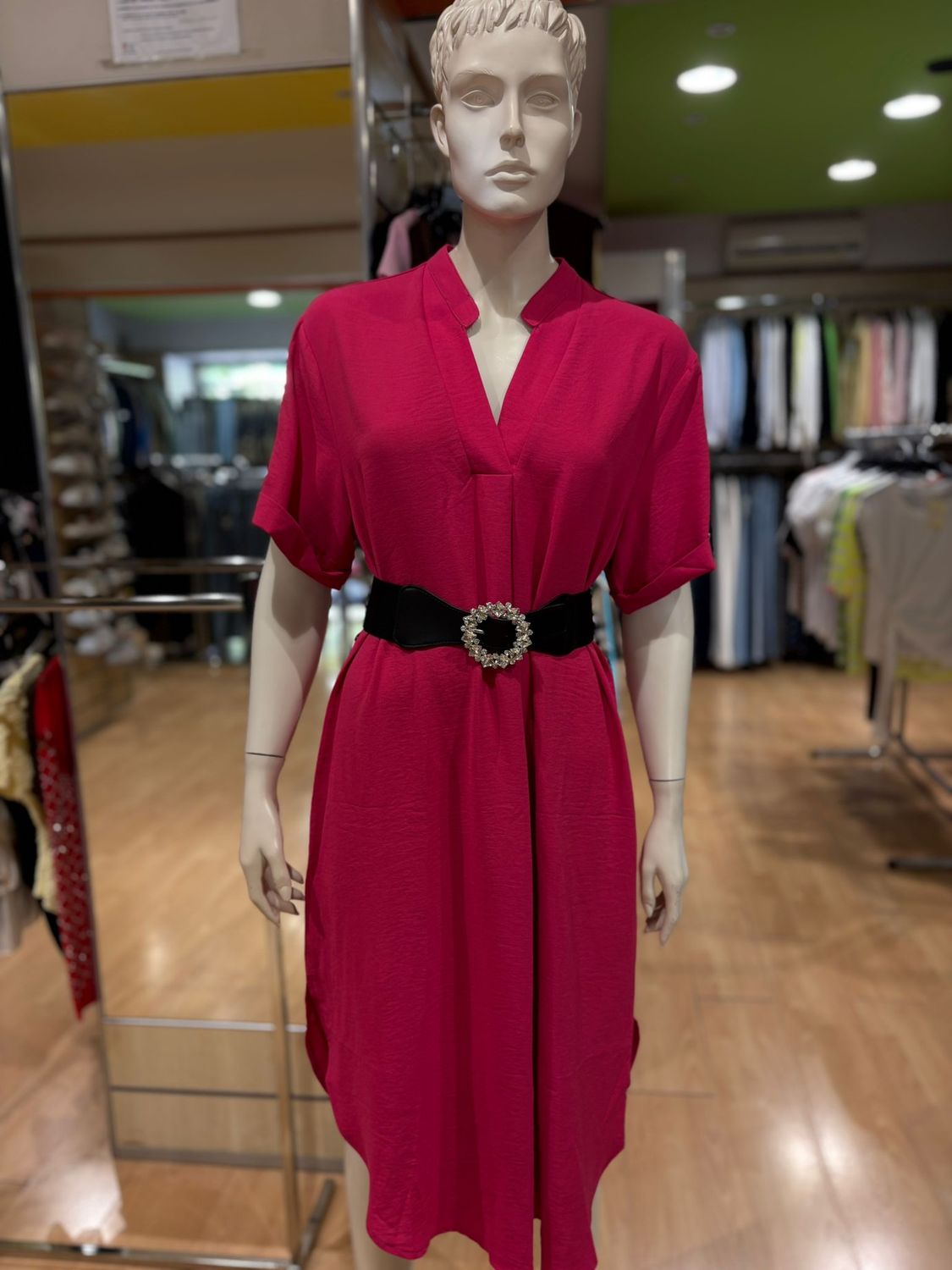 VESTITO MORBIDO CON CINTURA IN VITA