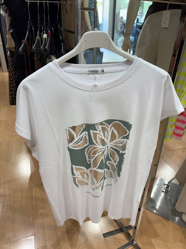 T-SHIRT TIFFOSI IN COTONE CON STAMPA FLOREALE