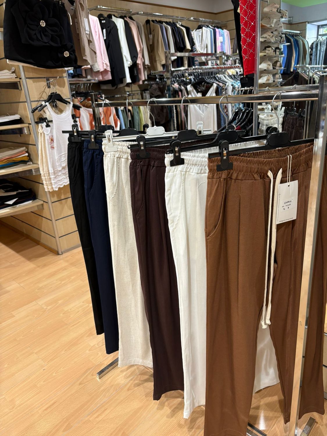 PANTALACCIO UOMO IN LINO CON ELASTICO IN VITA