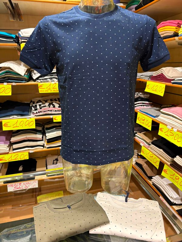 T-SHIRT UOMO IN COTONE FANTASIA A POIS
