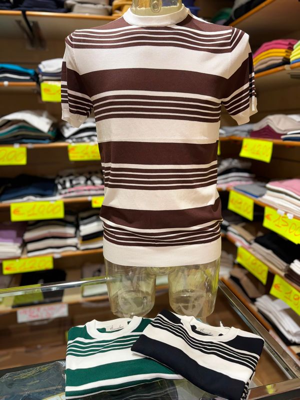 T-SHIRT UOMO IN FILO DI COTONE A RIGHE