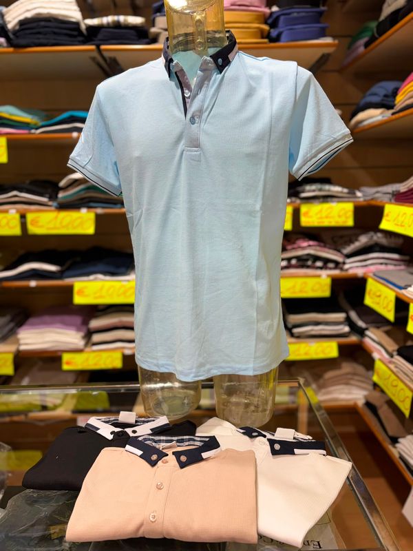 POLO CAMICIA UOMO CON COLLETTO A CONTRASTO