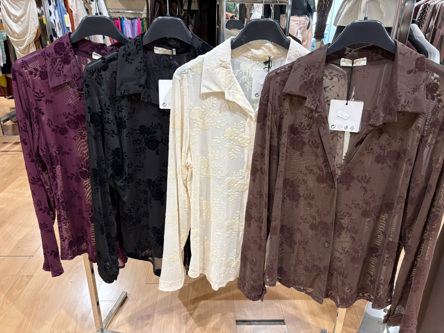 CAMICIA VELATA CON FANTASIA FLOREALE