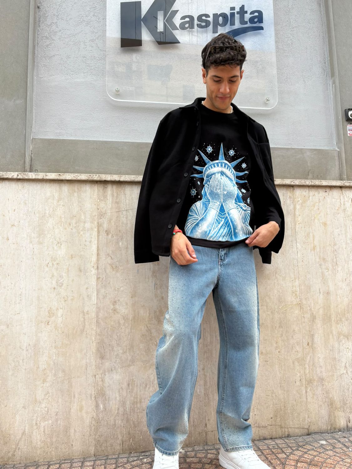 JEANS DENIM CON BRILLANTINI