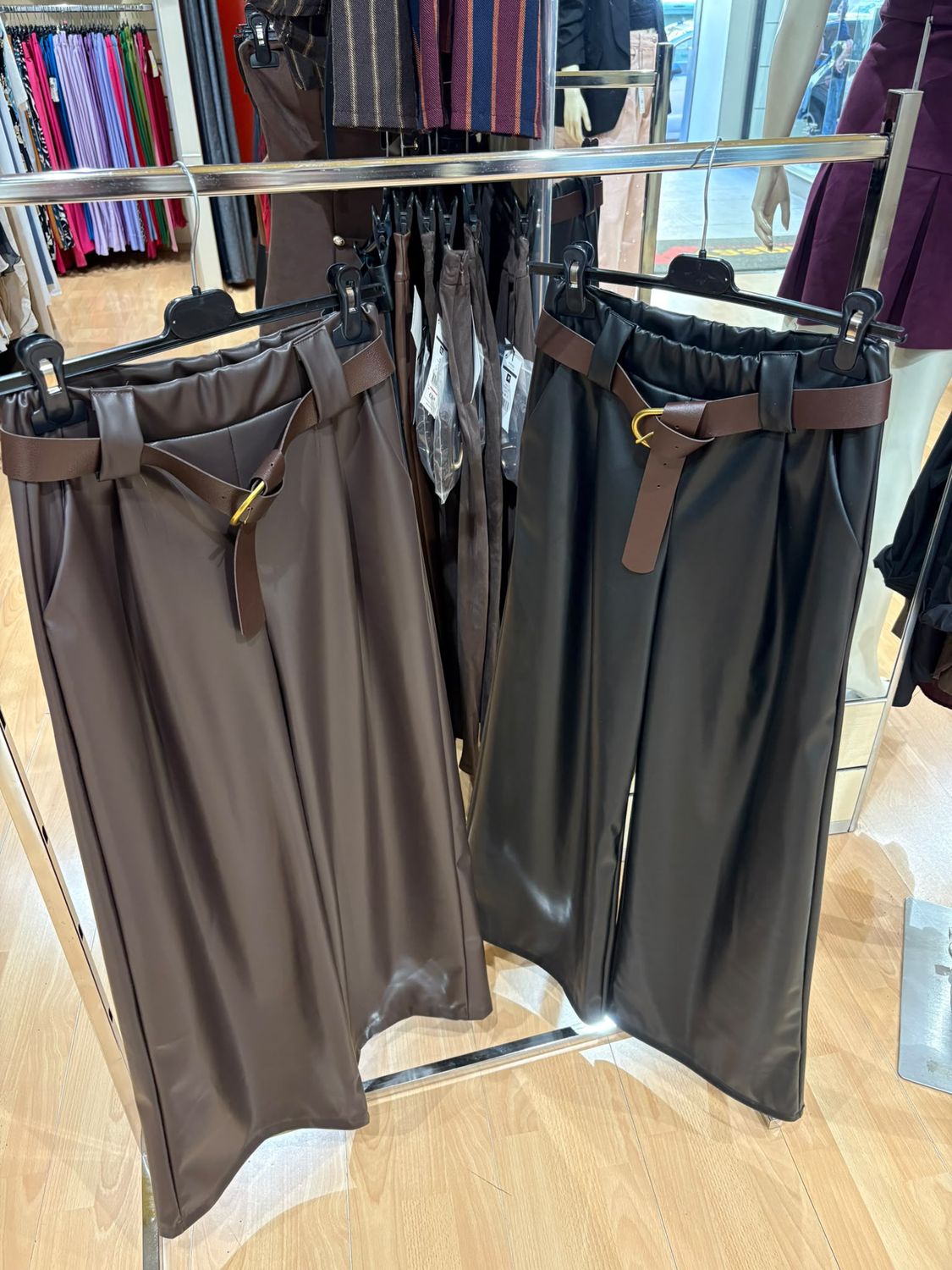 PANTALONE PALAZZO DONNA IN ECOPELLE