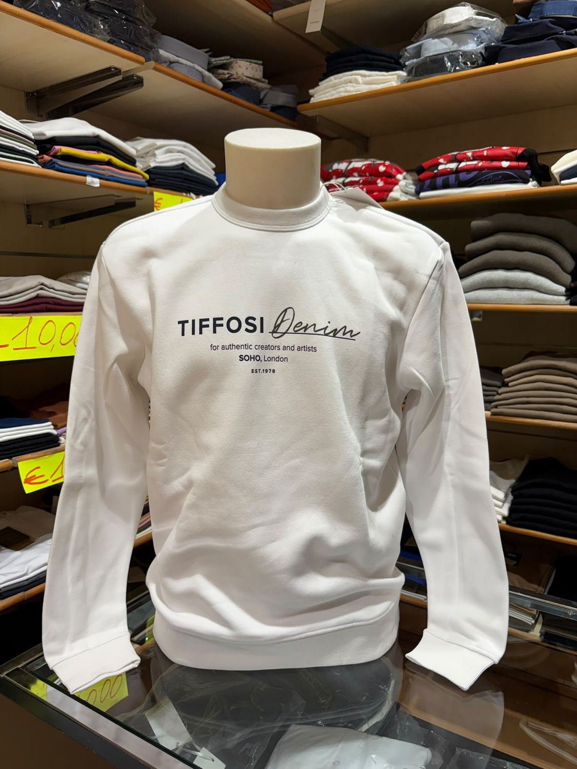 FELPA UOMO TIFFOSI DENIM FELPATA “ SOHO LONDON SIGNATURE ”