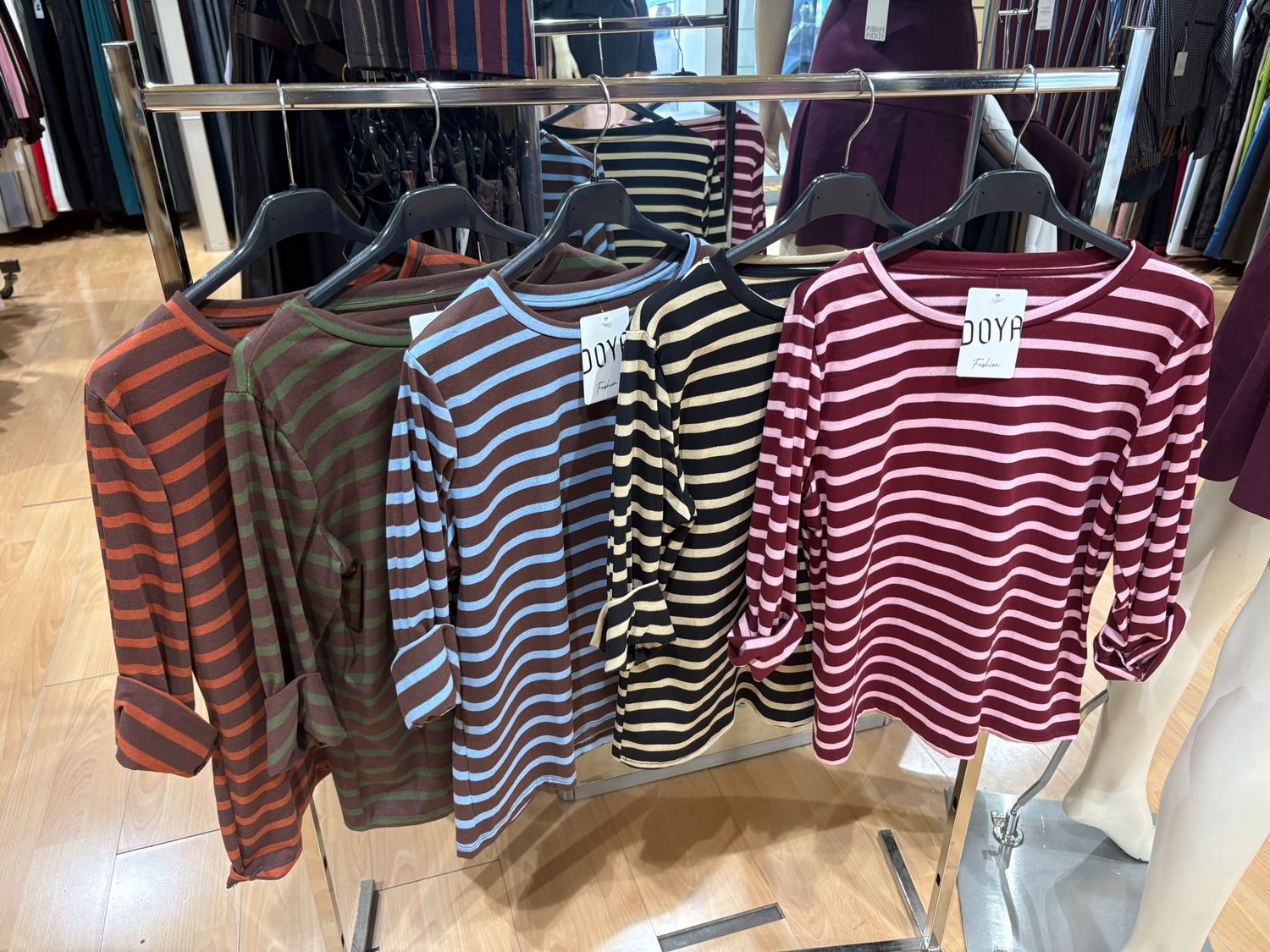 MAGLIA RIGATA IN COTONE A MANICA LUNGA