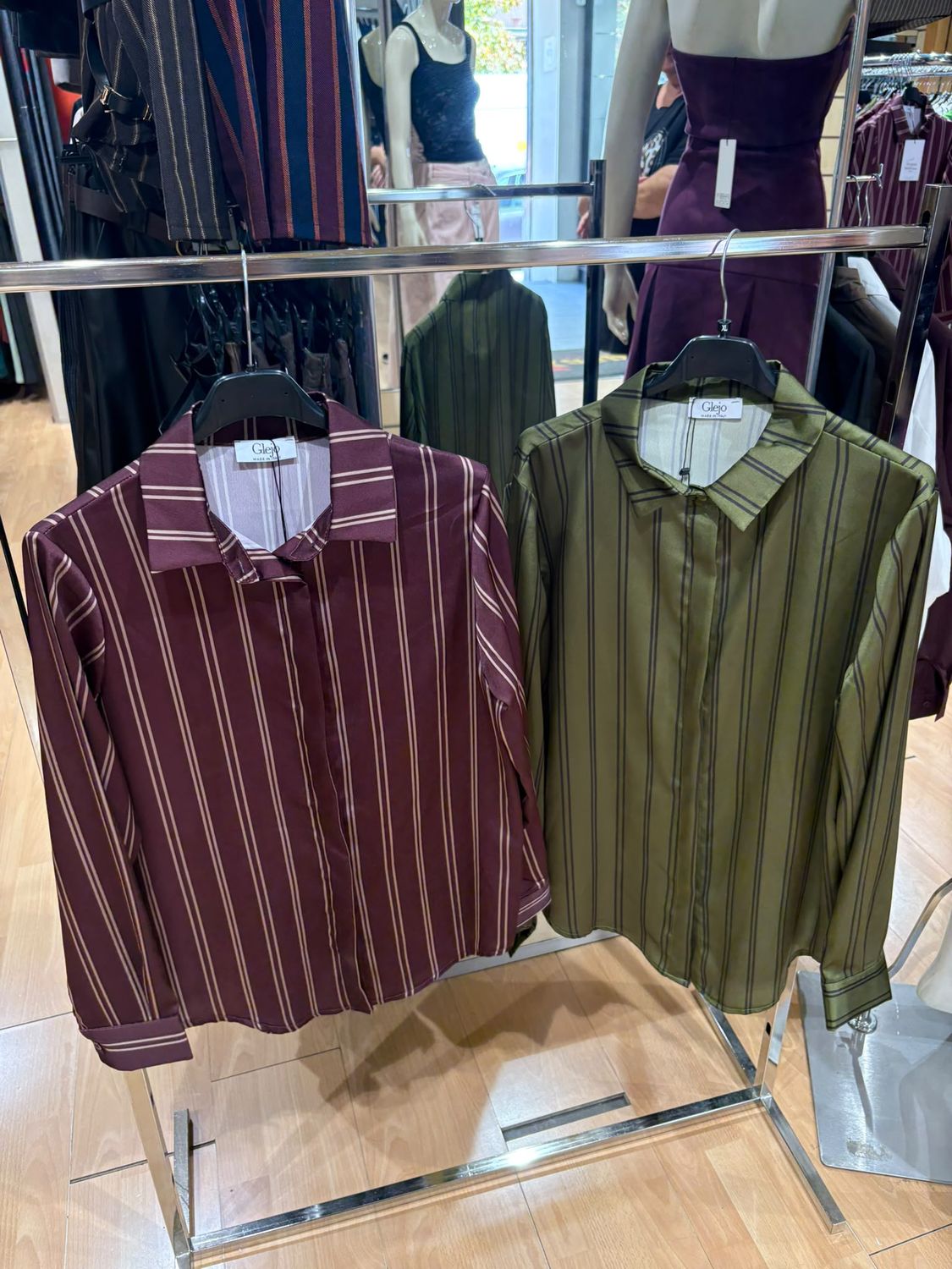 CAMICIA DONNA RIGATA EFFETTO RASO
