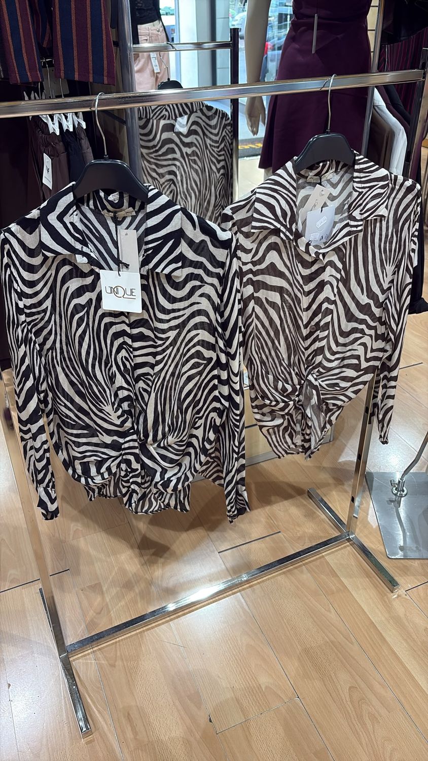 CAMICIA EFFETTO VELATO A FANTASIA ZEBRATA