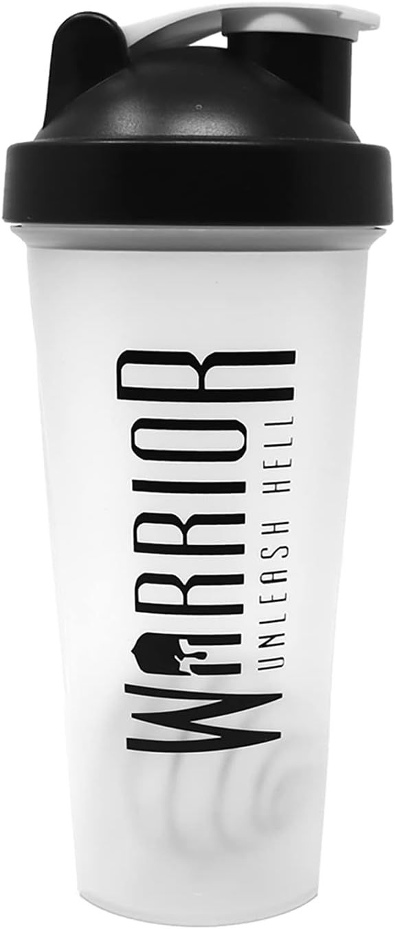 Warrior Protein Shaker Bottle, Includes Wire Mixball Blender – 600ml