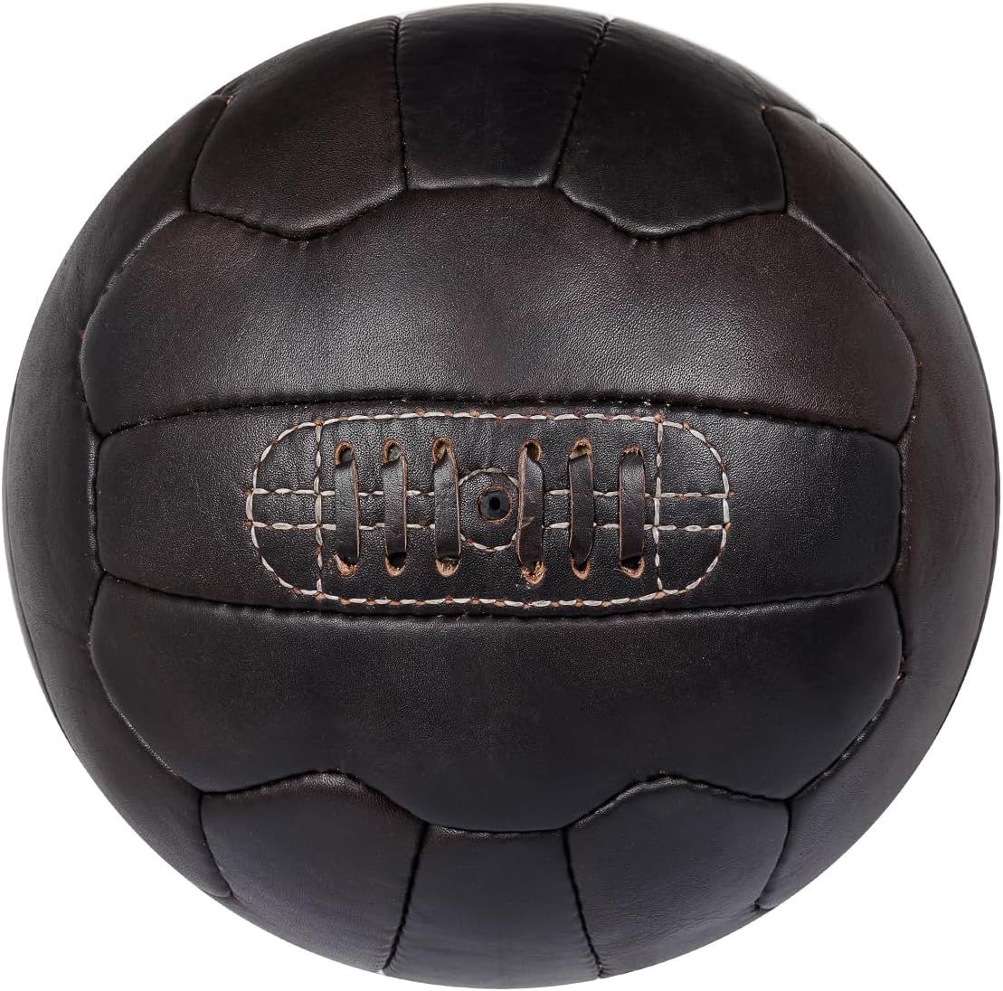 FNine Sports Antique Leather Balls, Vintage Balls Hand Made, (Football Dark Brown)