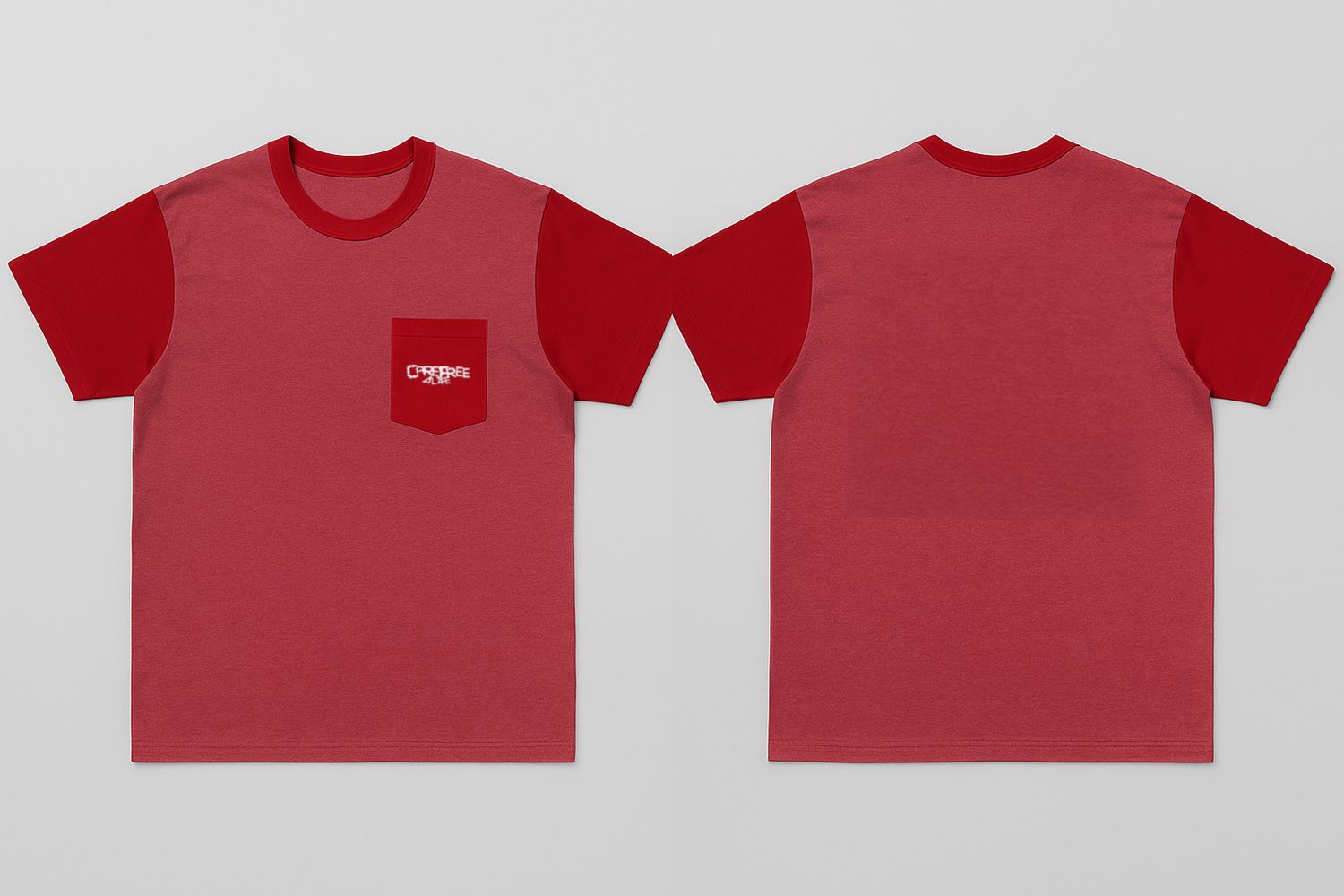 Carefree Pocket Tee (Red) (3XL)