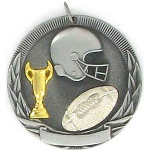 Football 2&quot; Tri-Colored Medal