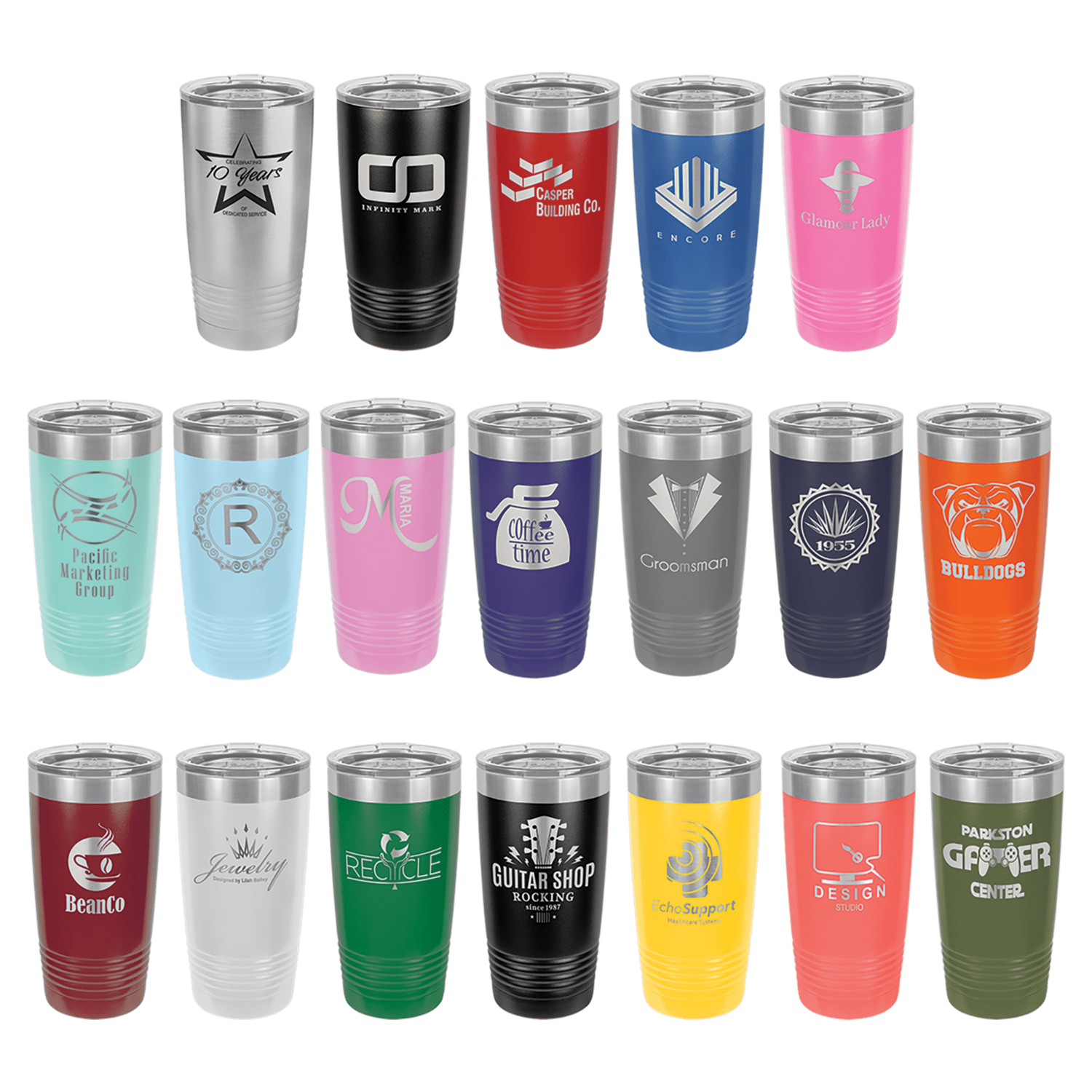Polar Camel 20 oz. Tumbler w/Clear Lid