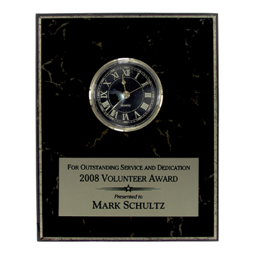 Black Marble Plaque Clock