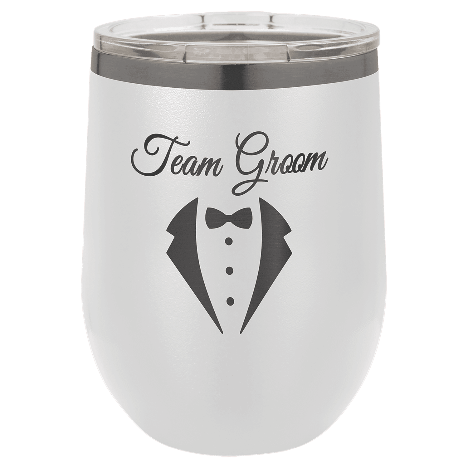 Polar Camel 12 oz. White/Ghost Black Stemless Wine Tumbler