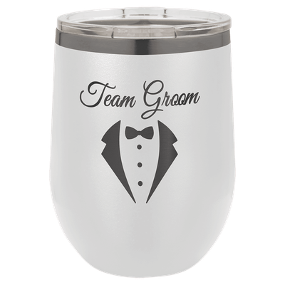Polar Camel 12 oz. White/Ghost Black Stemless Wine Tumbler