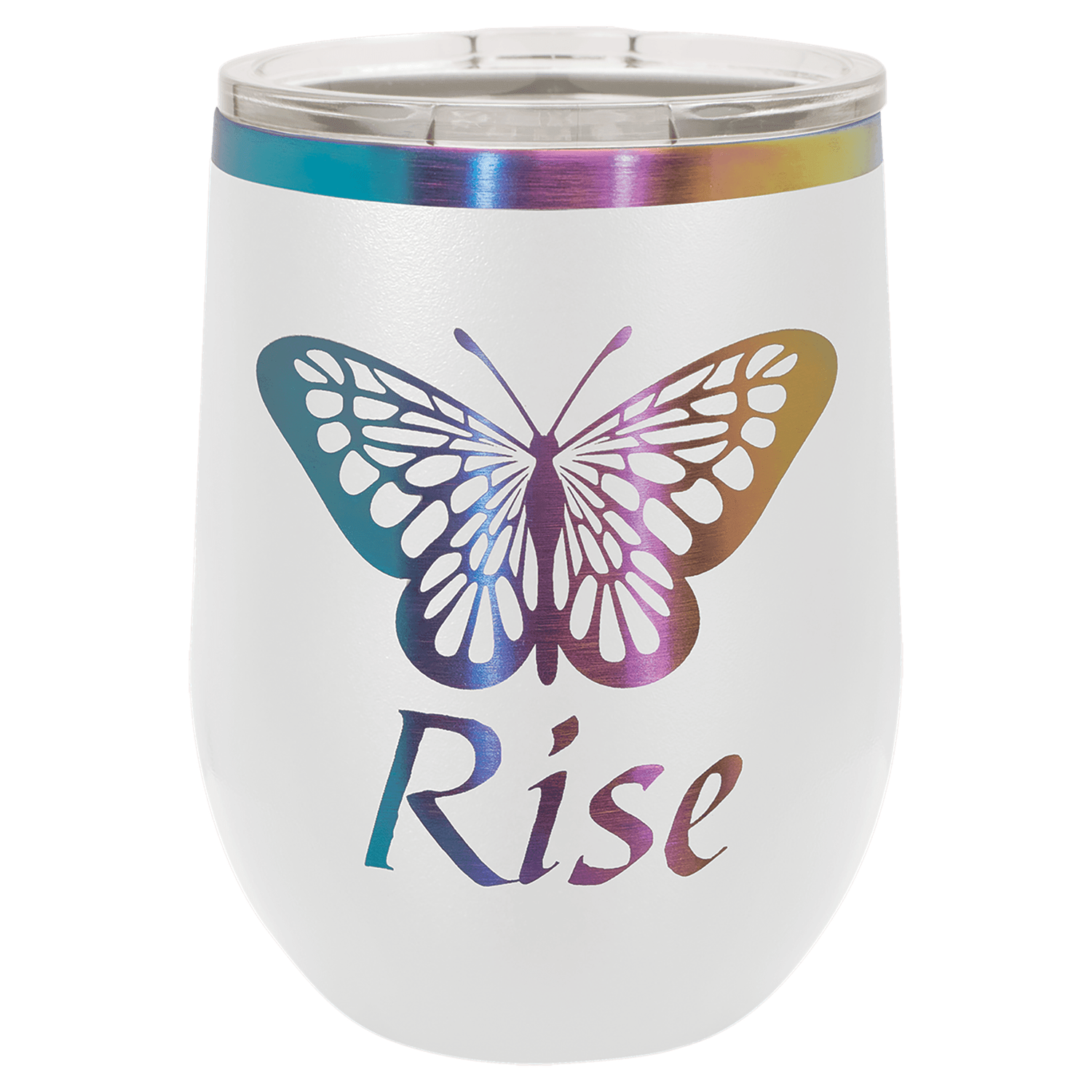 Polar Camel 12 oz. White/Prism Stemless Wine Tumbler