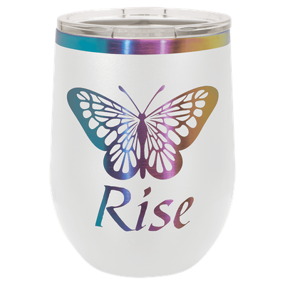Polar Camel 12 oz. White/Prism Stemless Wine Tumbler