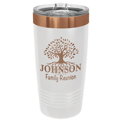 Polar Camel 20 oz. White/Rose Gold Ringneck Tumbler