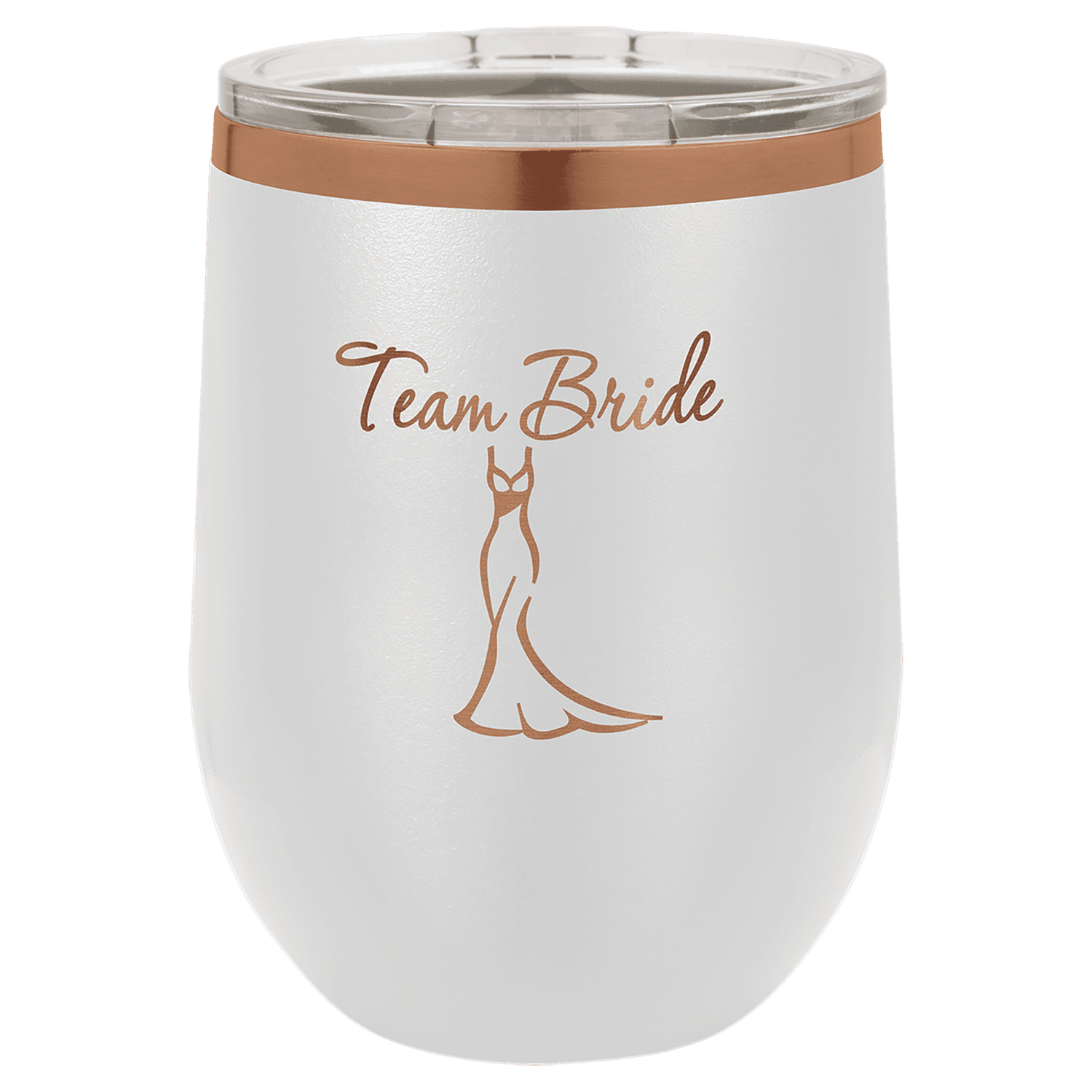 Polar Camel 12 oz. White/Rose Gold Wine Tumbler