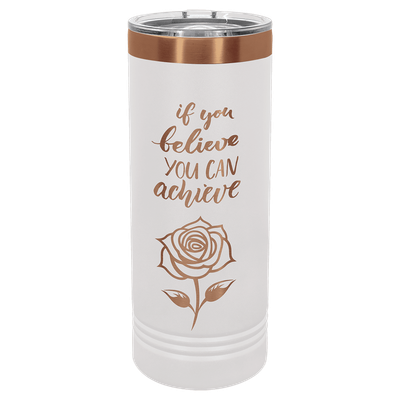 Polar Camel 22 oz. White/Rose Gold Skinny Tumbler