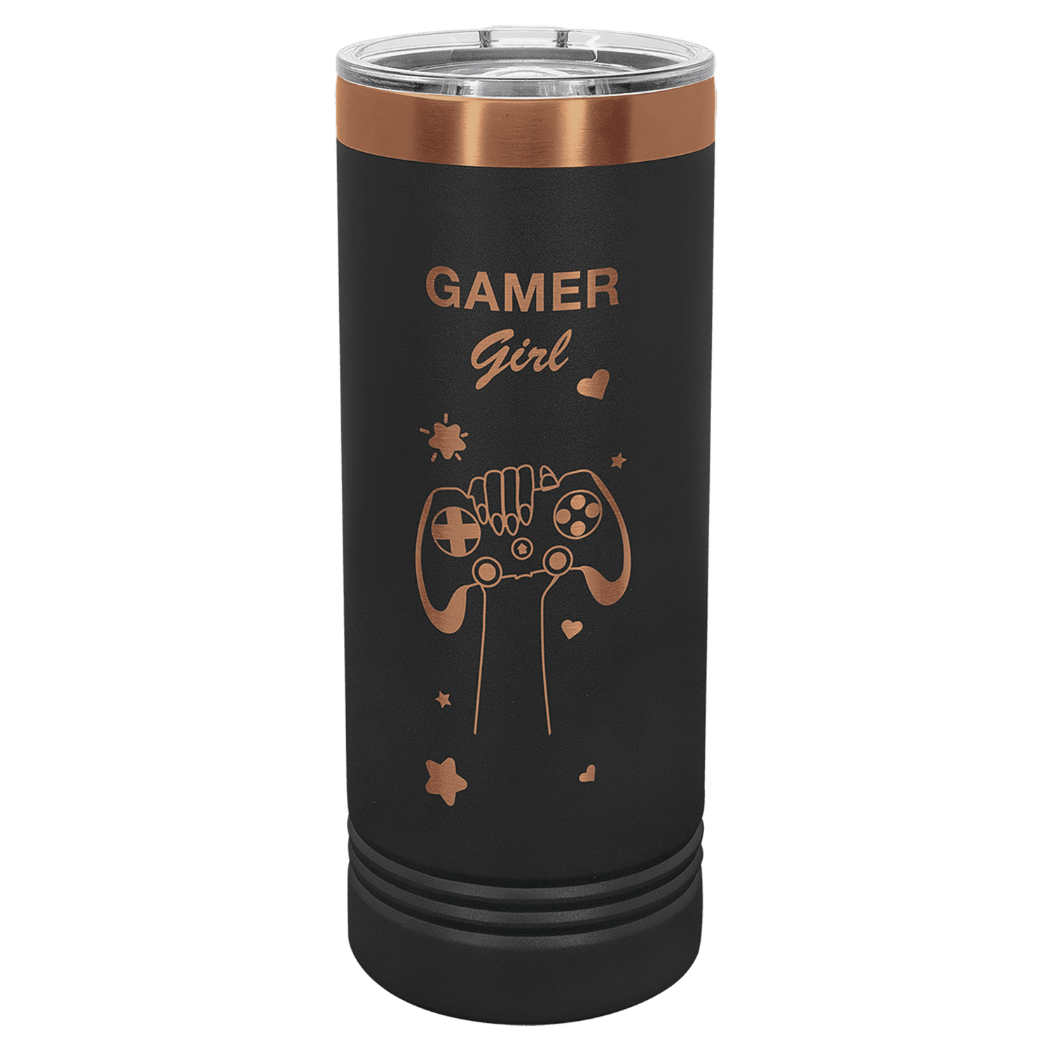 Polar Camel 22 oz. Black/Rose Gold Skinny Tumbler