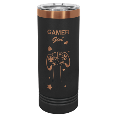 Polar Camel 22 oz. Black/Rose Gold Skinny Tumbler