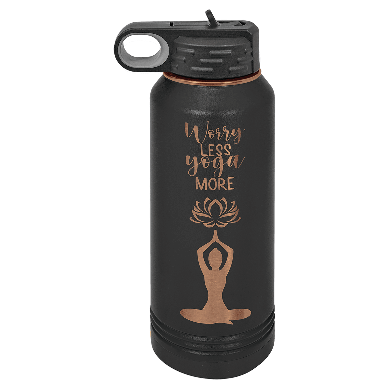 Polar Camel 32 oz. Black/Rose Gold Water Bottle